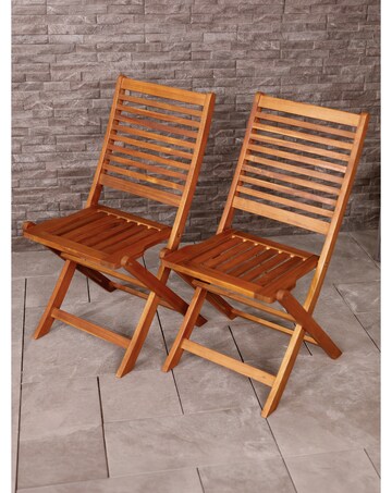Charles Bentley Pair of FSC Wooden Foldable Chairs