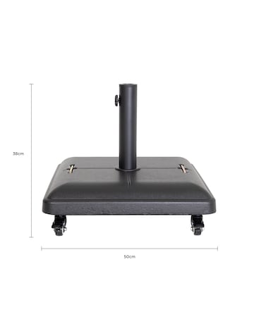 Charles Bentley Square Concrete Parasol Base with Wheels