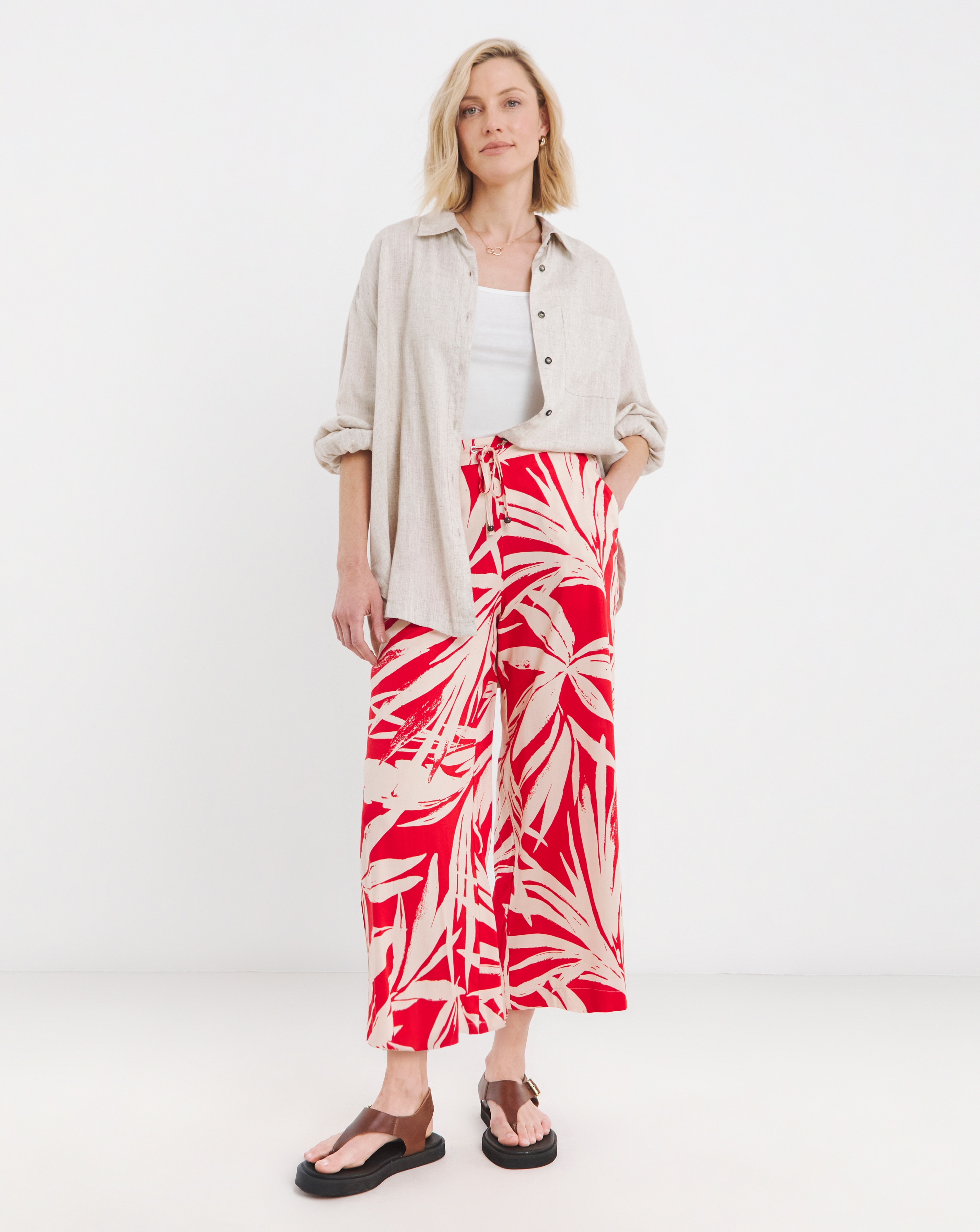 Cropped Wide Leg Culotte