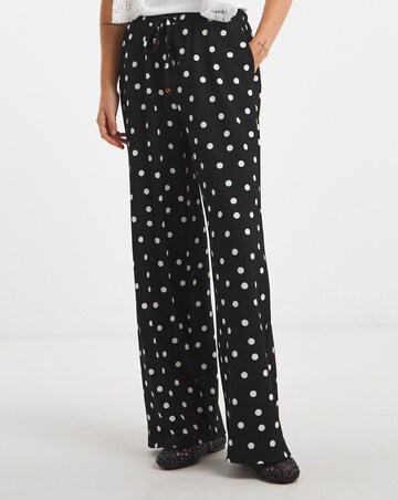 Crinkle Jersey Pull On Wide Leg Trouser