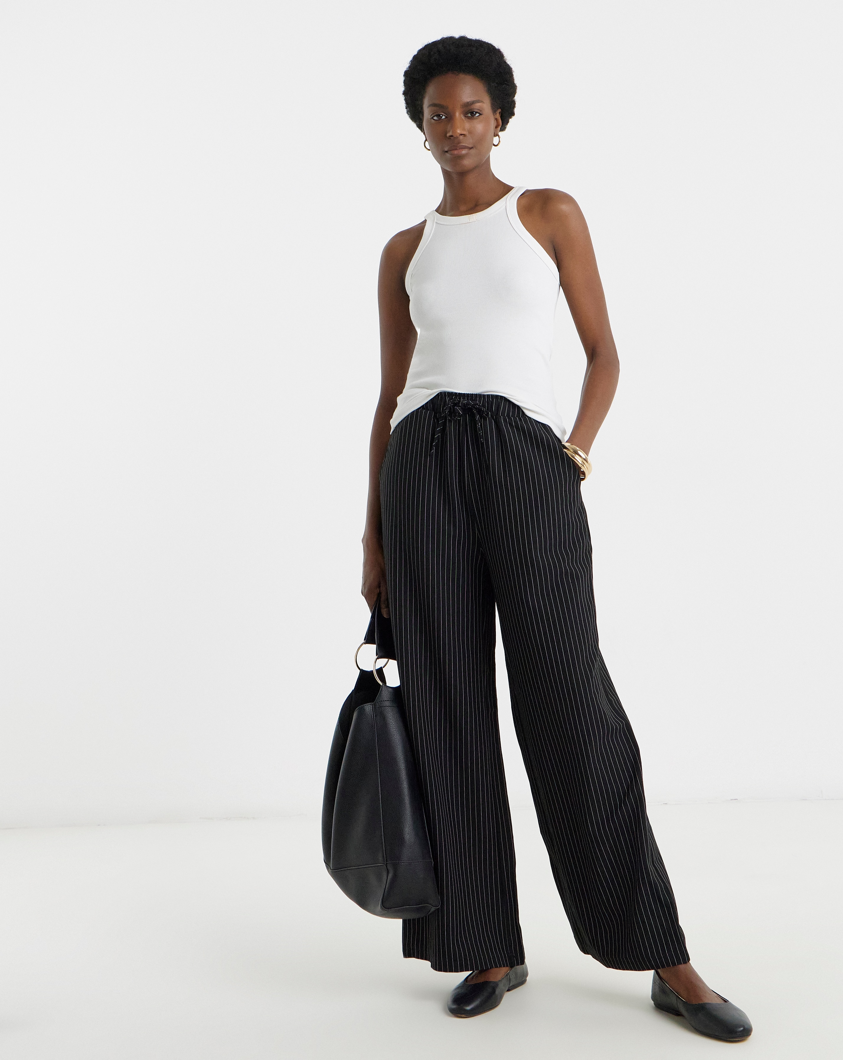 Drawstring Wide Leg Trouser