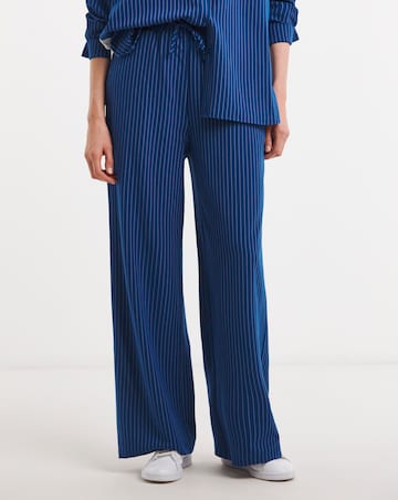 Stripe Drawstring Wide Leg Trouser