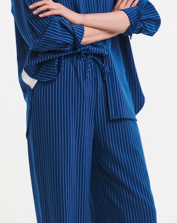 Stripe Drawstring Wide Leg Trouser