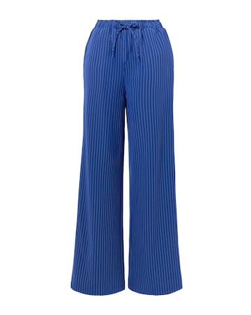 Stripe Drawstring Wide Leg Trouser