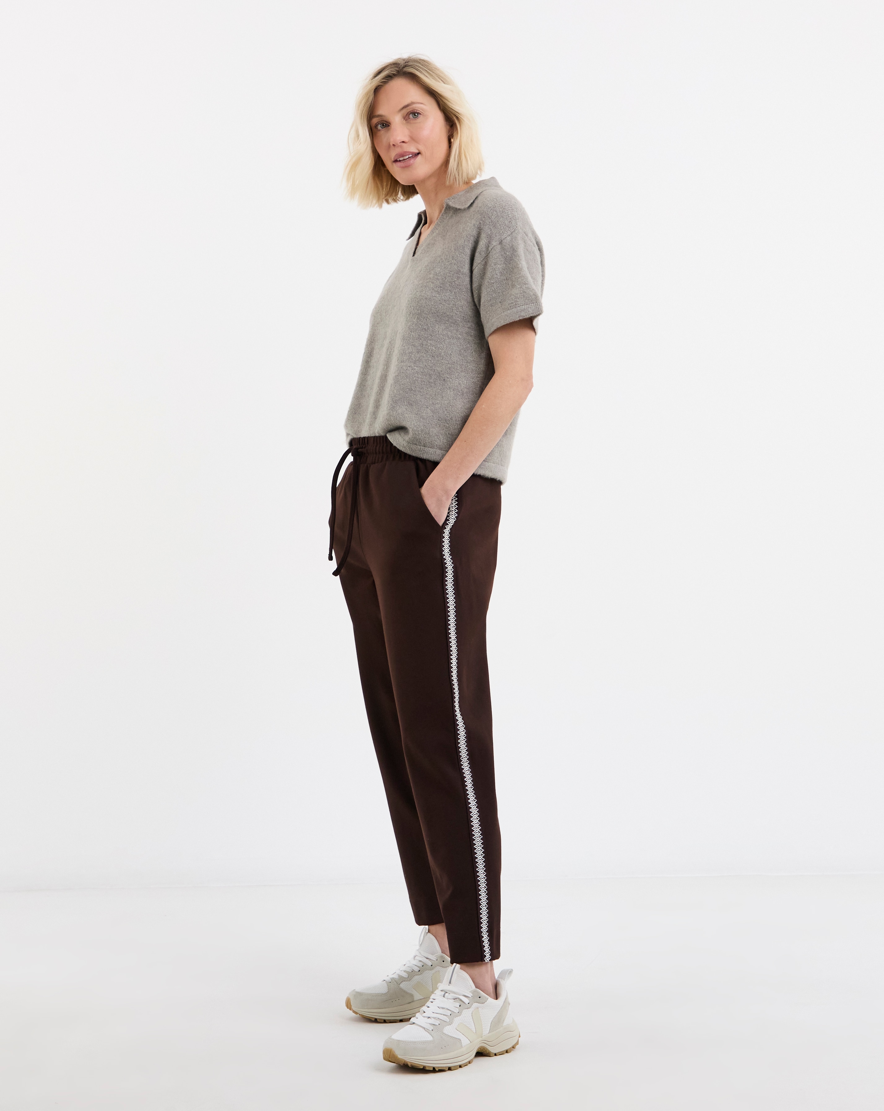 New In - Tapered Side Stripe Ponte Trouser