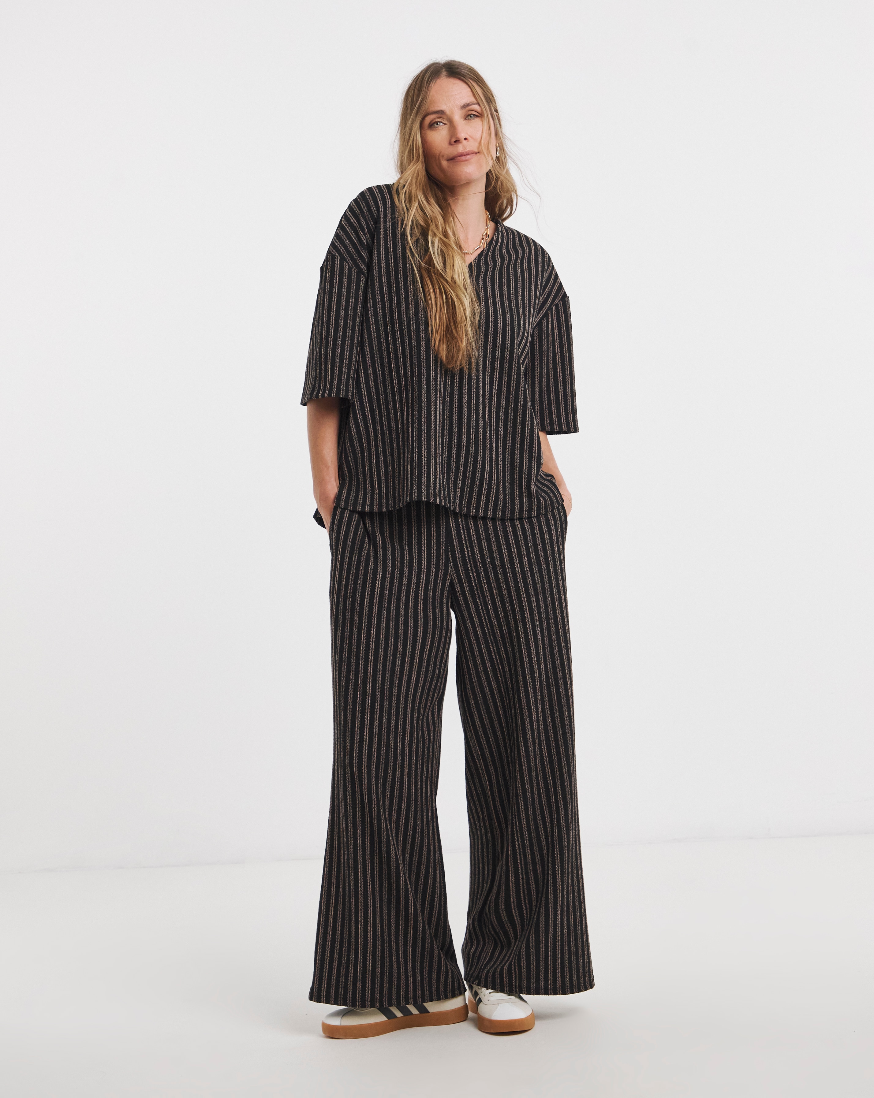 New In - Textured Jersey Stripe Trouser