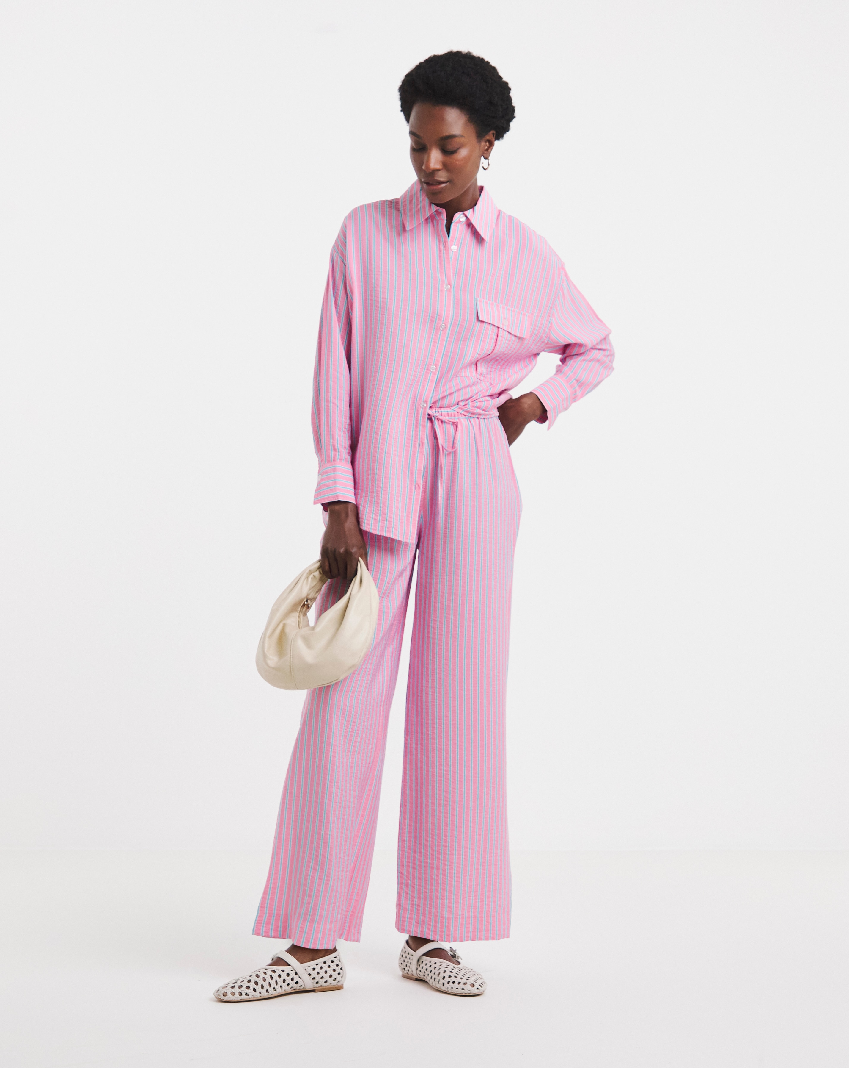 Stripe Wide Leg Trouser