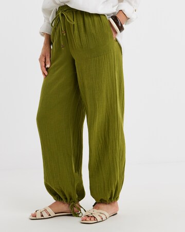 Cotton Cheesecloth Balloon Trousers