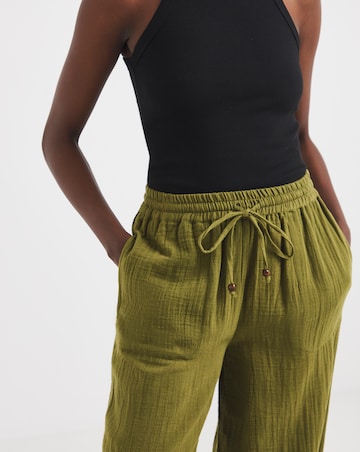 Cotton Cheesecloth Balloon Trousers