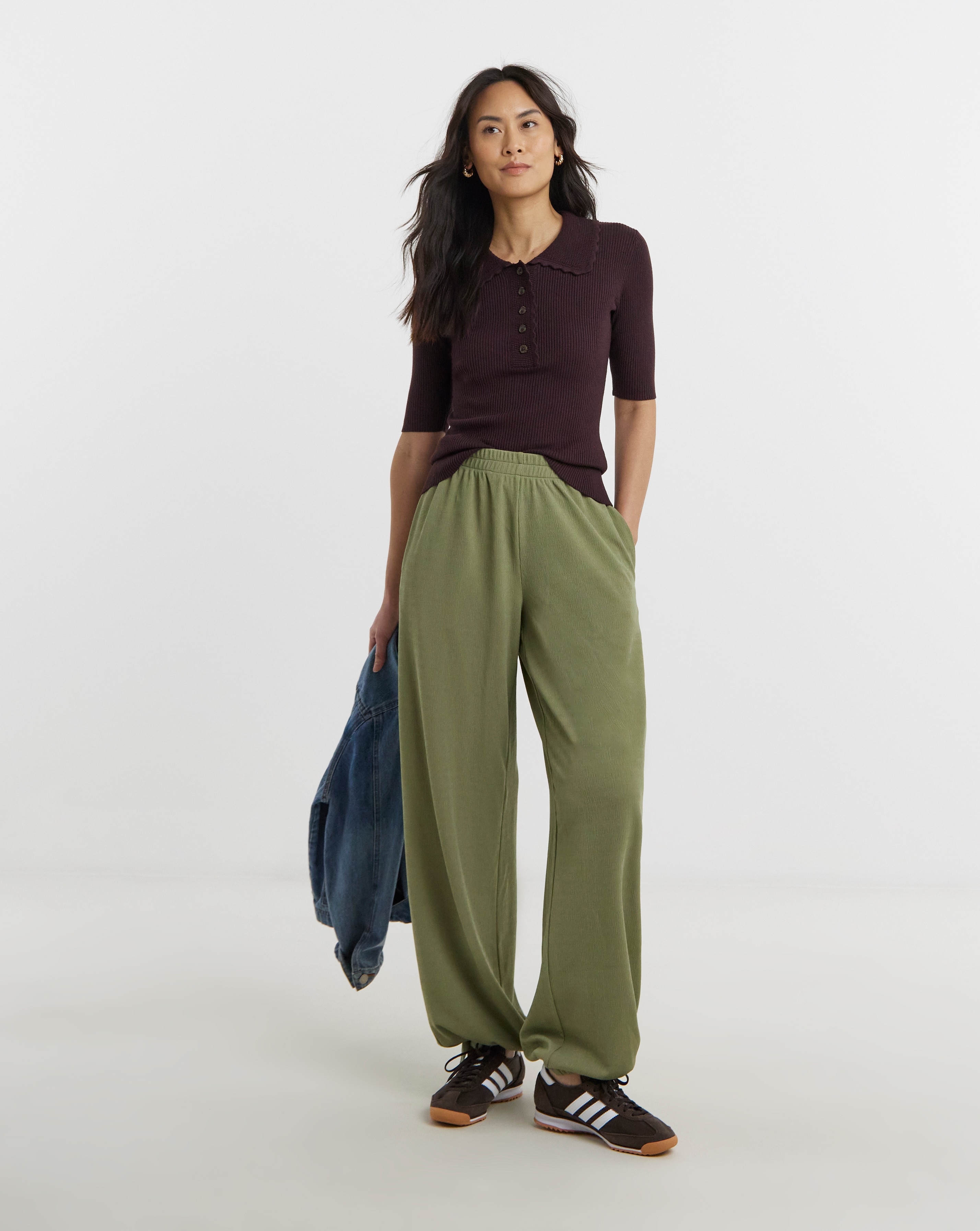 New In - Textured Jersey Balloon Trousers