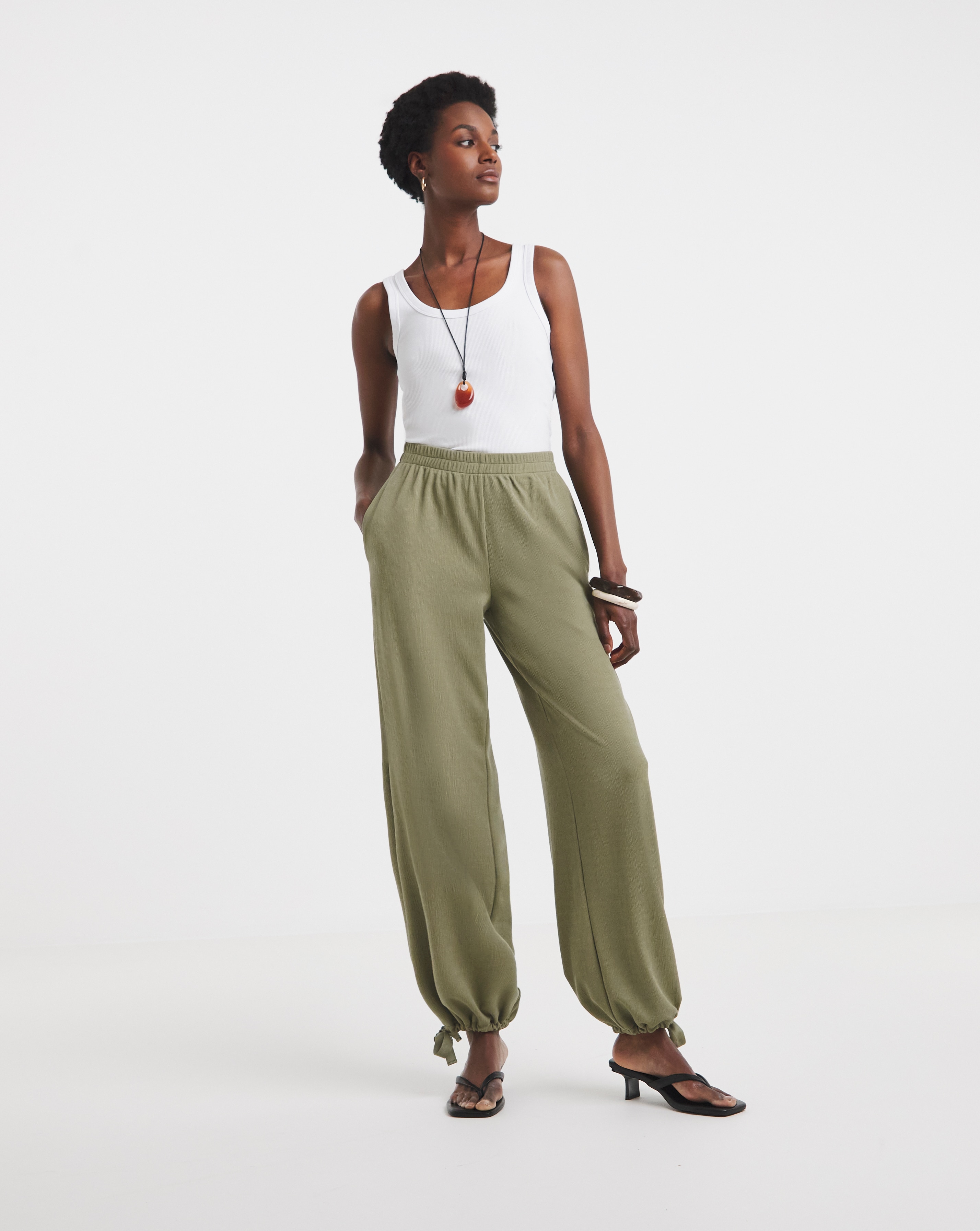 New In - Textured Jersey Balloon Trousers