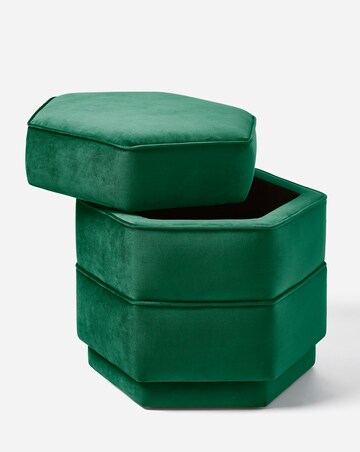 Blakely Velvet Hexagon Storage Ottoman