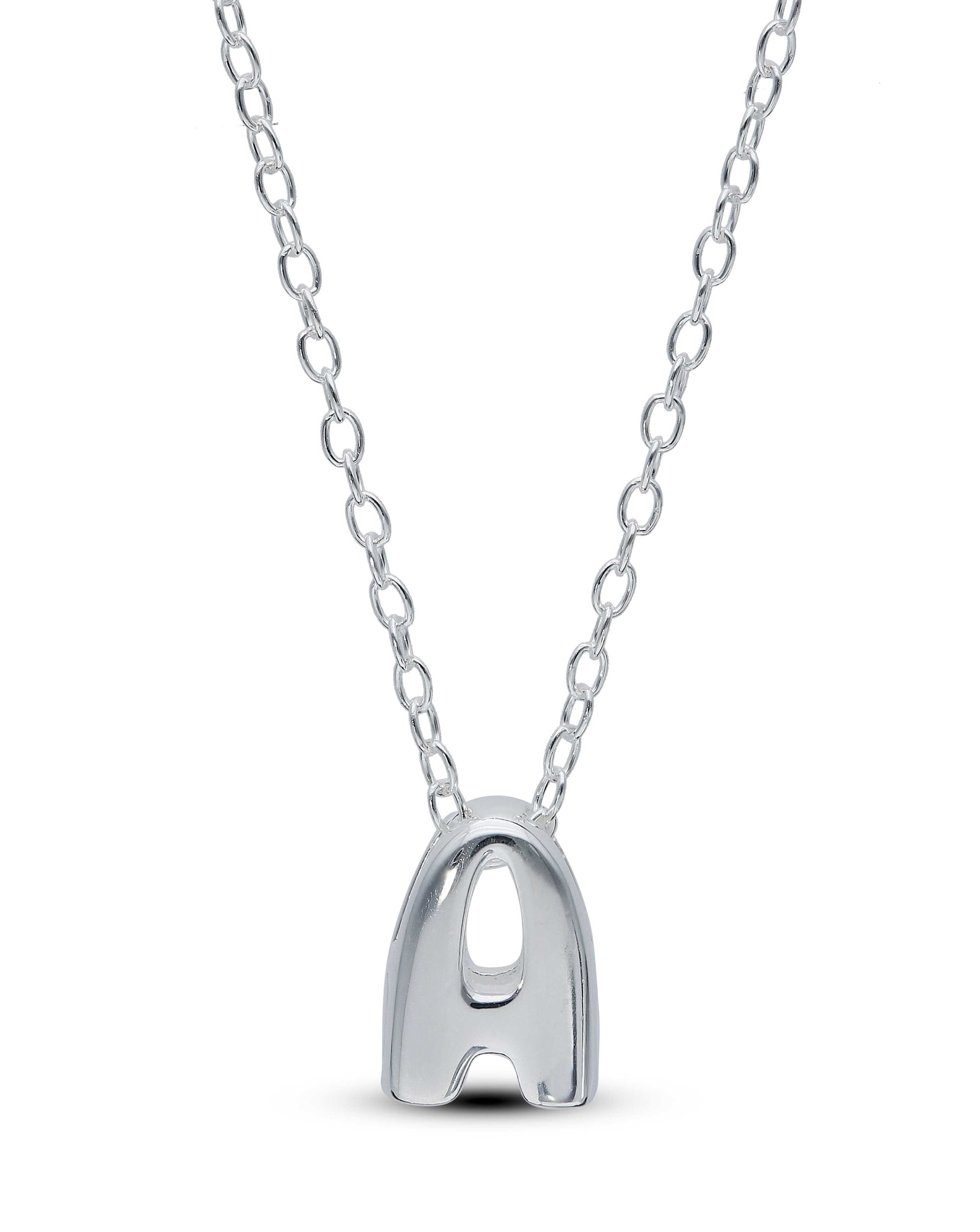 Sterling Silver 9mm Initial Necklace