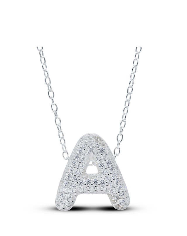 Sterling Silver 15mm Initial Necklace