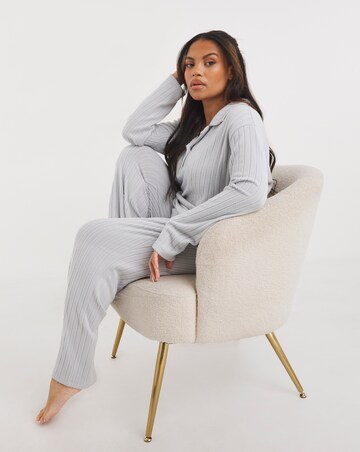 Figleaves Super Soft Ribbed Knit & Wide Leg Trouser Set