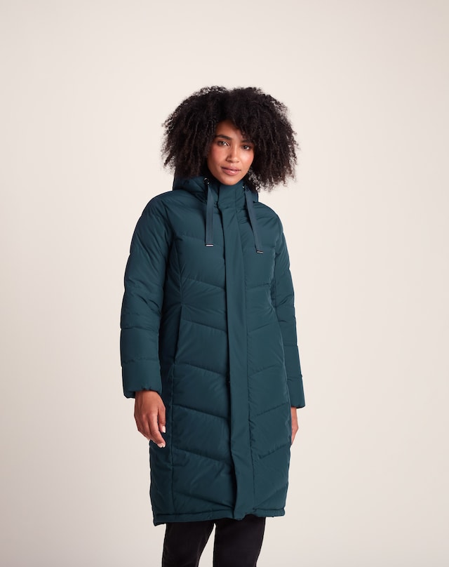 Tog24 Raleigh Luxe Womens Long Shower Resistant Down Insulated Jacket