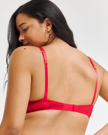 Figleaves Pulse Lace Underwired Balcony Bra B-G - Red