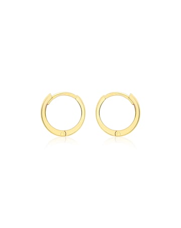 9ct Gold Tube Huggy Hoop Creole Earrings