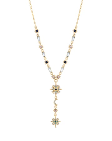 Mood Gold Multi Coloured Fine Celestial Y Necklace