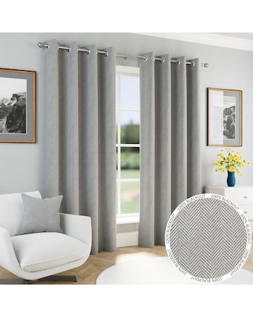Chester Herringbone Eyelet Curtains