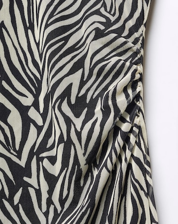 Mango Zebra Print Midi Dress