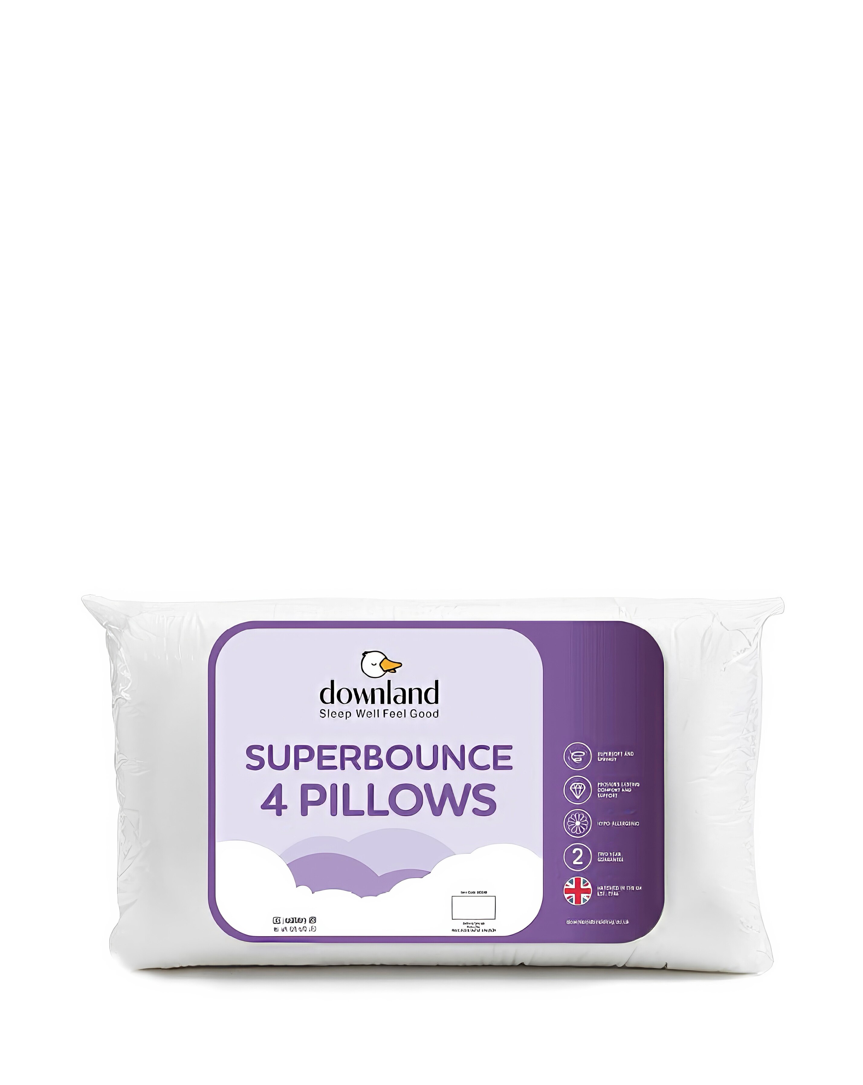 Downland Superbounce Pack of 4 Pillows