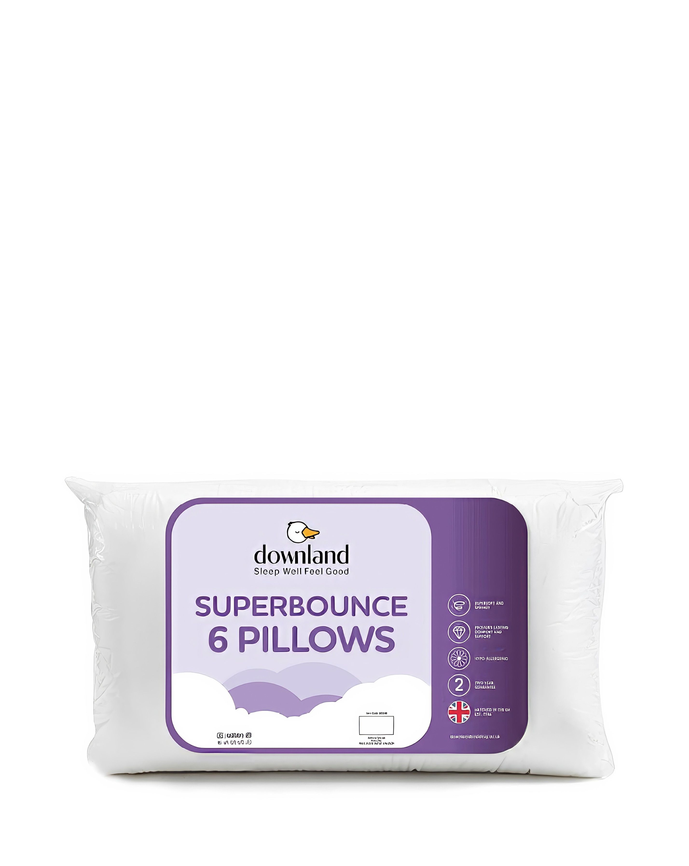 Downland Superbounce Pack of 6 Pillows