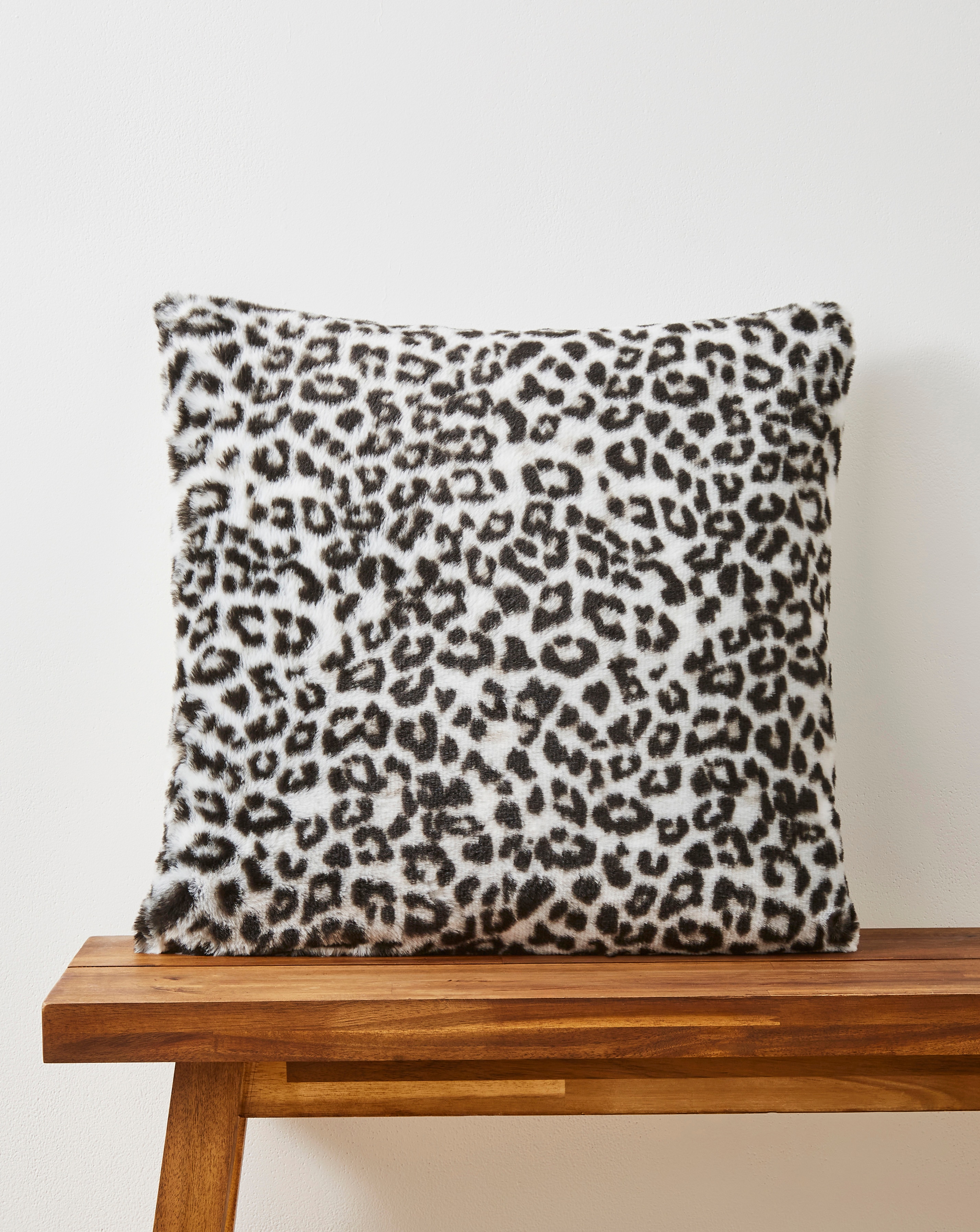 Leopard Printed Faux Fur Cushion