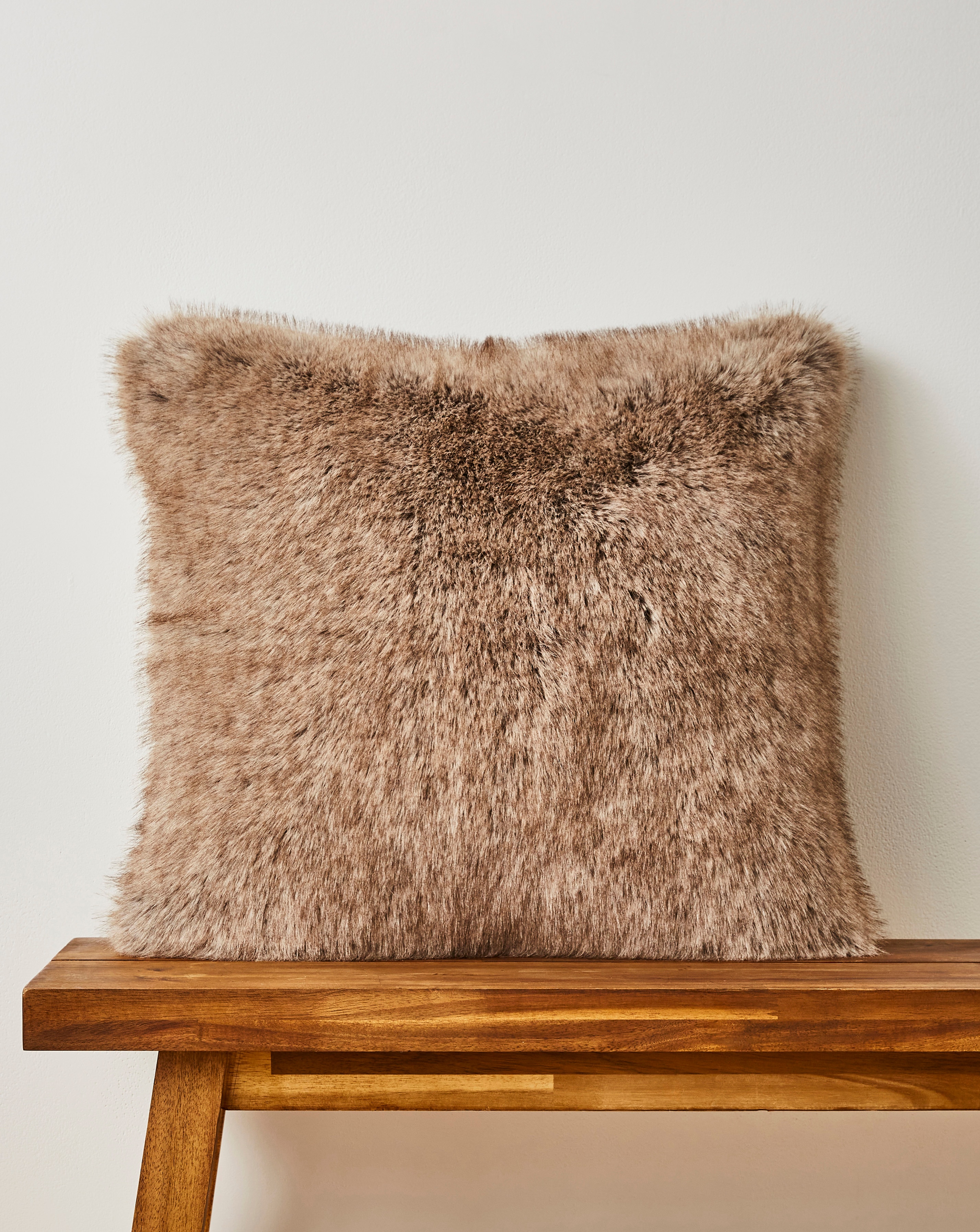 Two-Toned Animal Plush Faux Fur Cushion