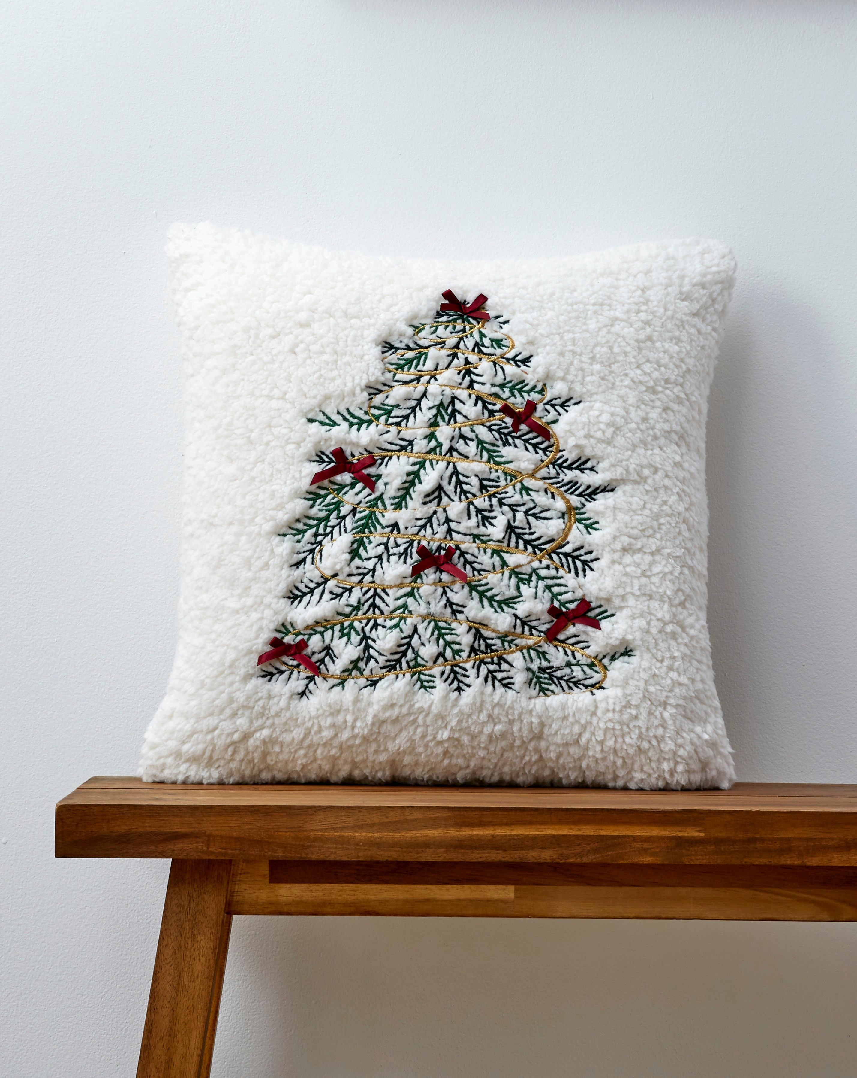 Christmas Tree and Bows Cushion