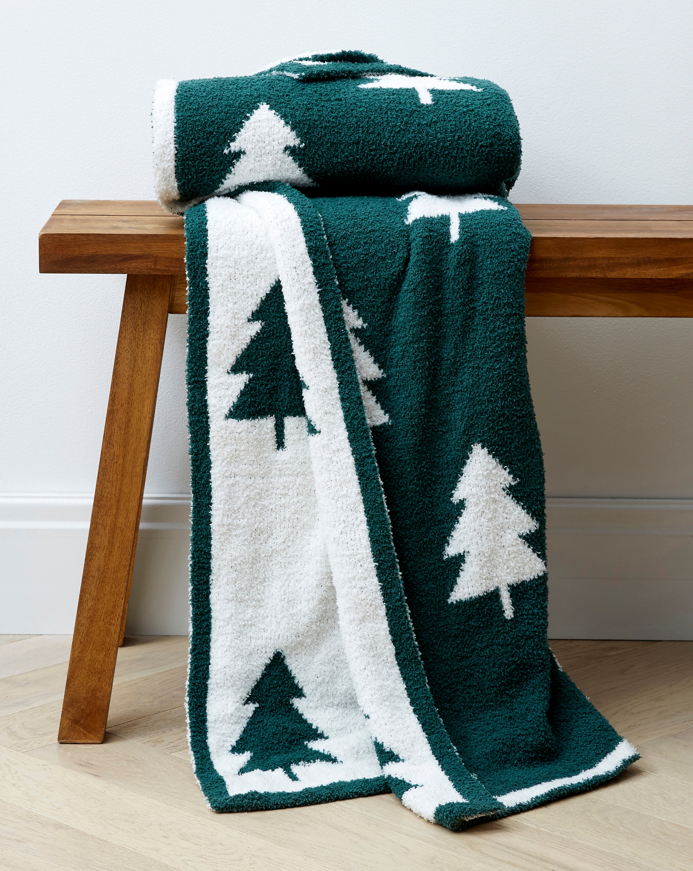 Christmas Trees Knit Throw
