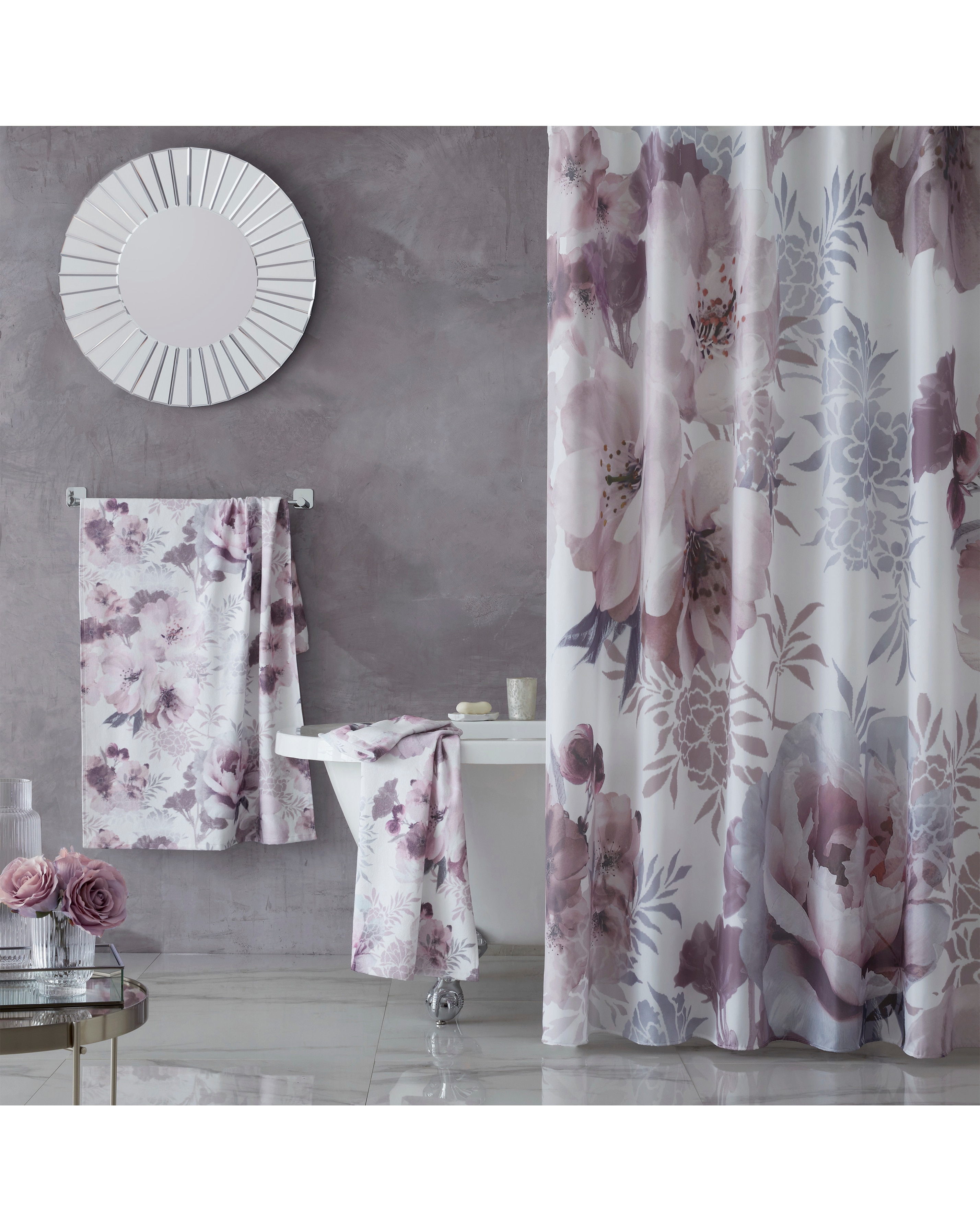 Dramatic Floral Shower Curtain