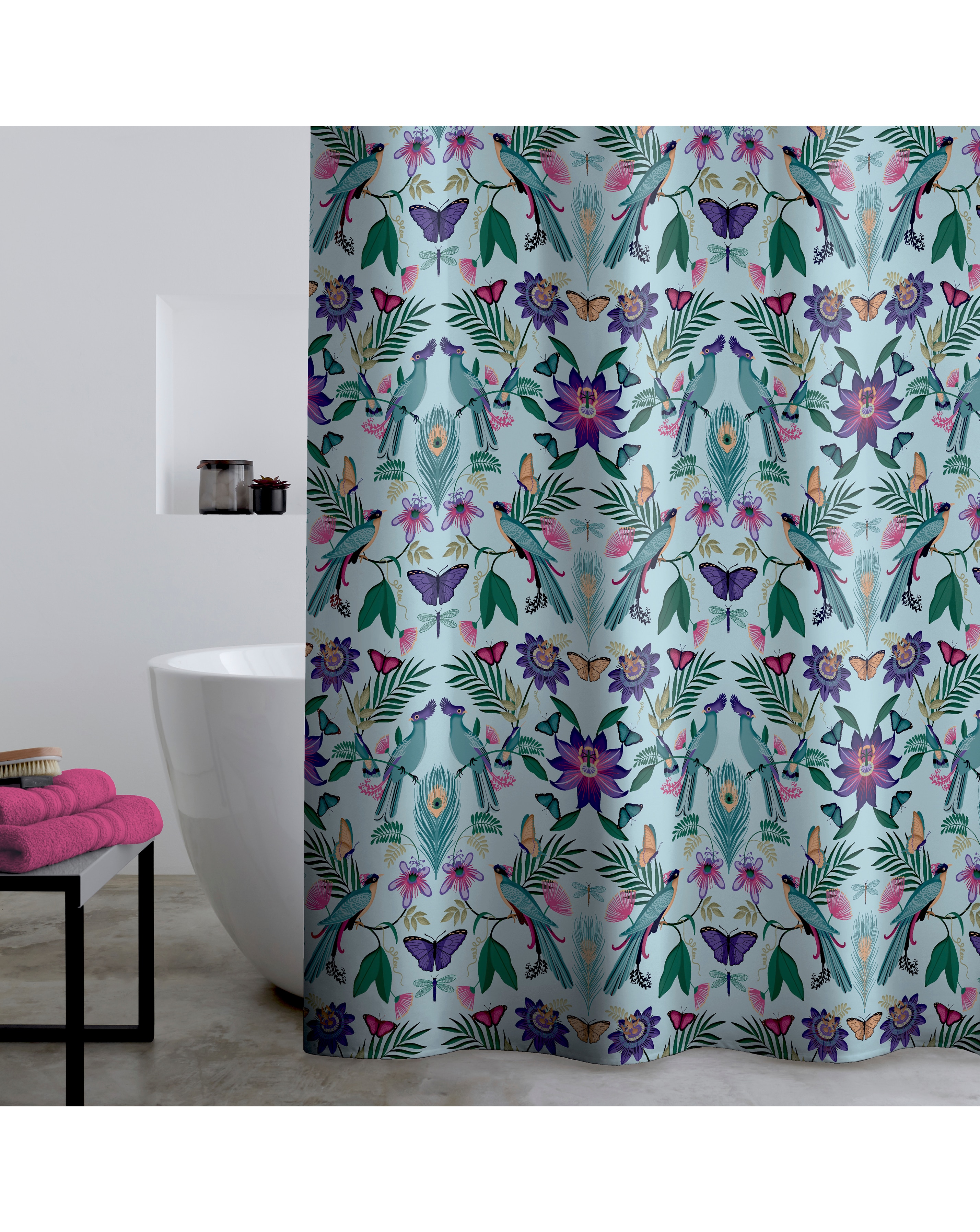 Mya Tropical Birds Shower Curtain