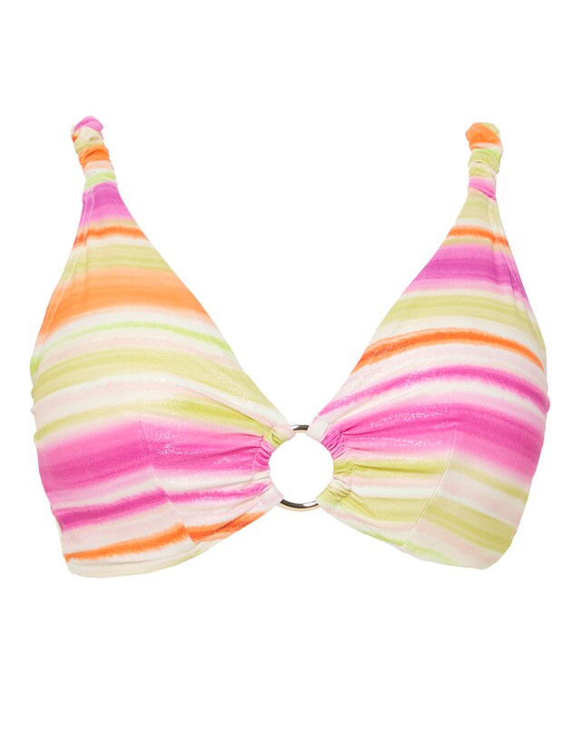 Ring Detail Plunge Bikini Top - Multi