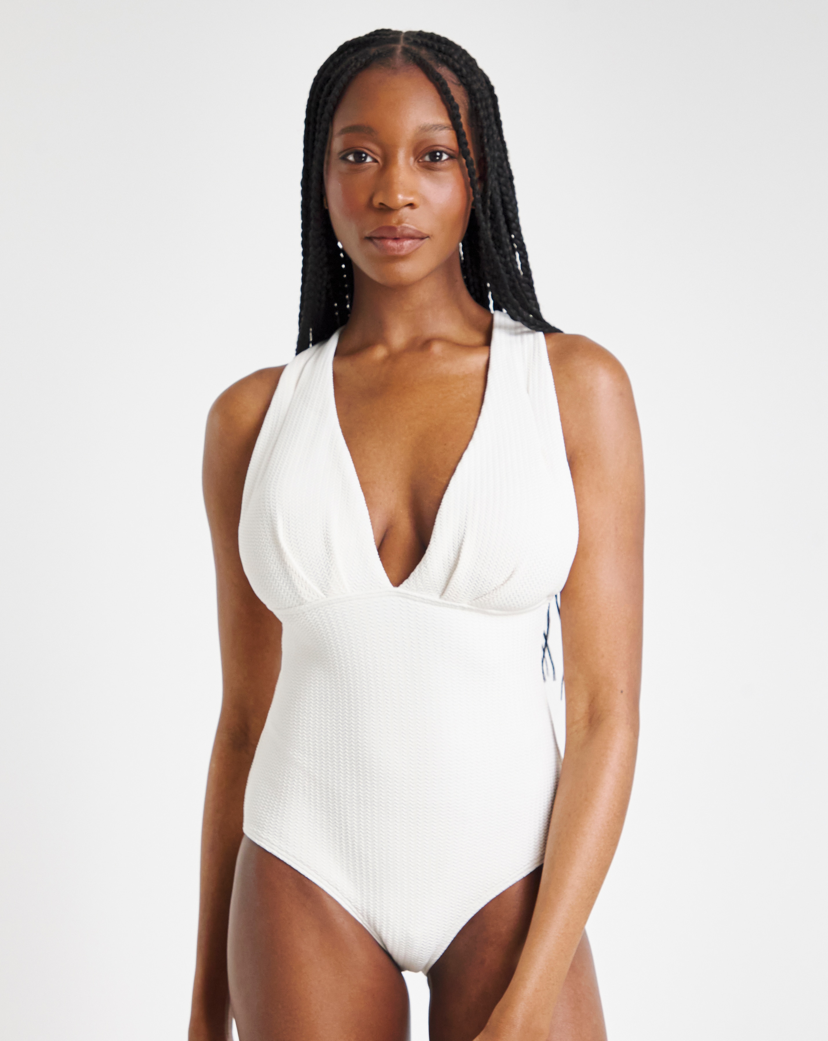 Textured Cross Back Swimsuit