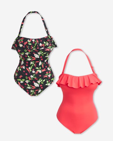 Value 2 Pack Bandeau Ruffle Swimsuits