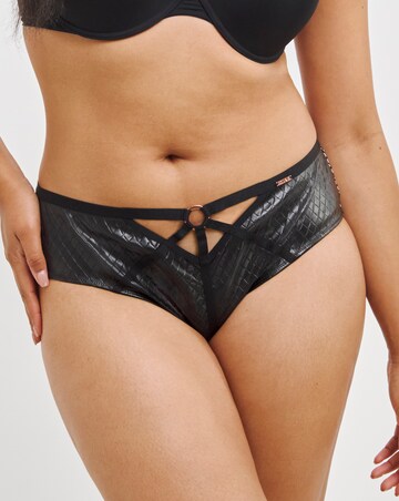 Figleaves Curve Irresistible Faux Leather Brief - Black