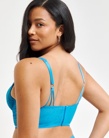 Figleaves Curve Amalfi Wave Embroidery Padded Midi Bra - Blue