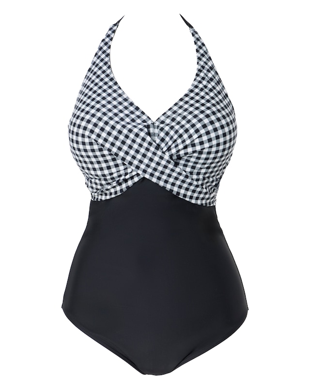 Figleaves Tailor Underwired Twist Front Tummy Control Swimsuit