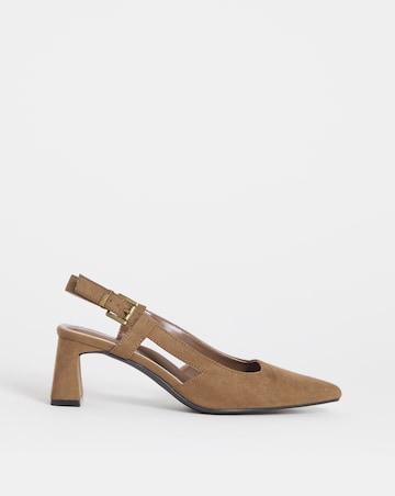 Cyrus Pointed Slingback Heeled Shoes - Wide Fit (E)