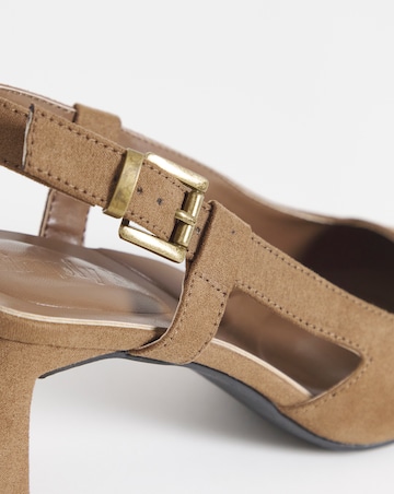 Cyrus Pointed Slingback Heeled Shoes - Wide Fit (E)