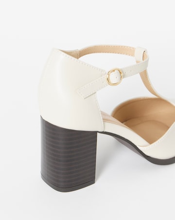 Cora Two Part T Bar Heeled Shoes - Extra Wide Fit (EEE)