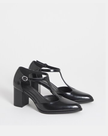 Cora Two Part T Bar Heeled Shoes - Extra Wide Fit (EEE)