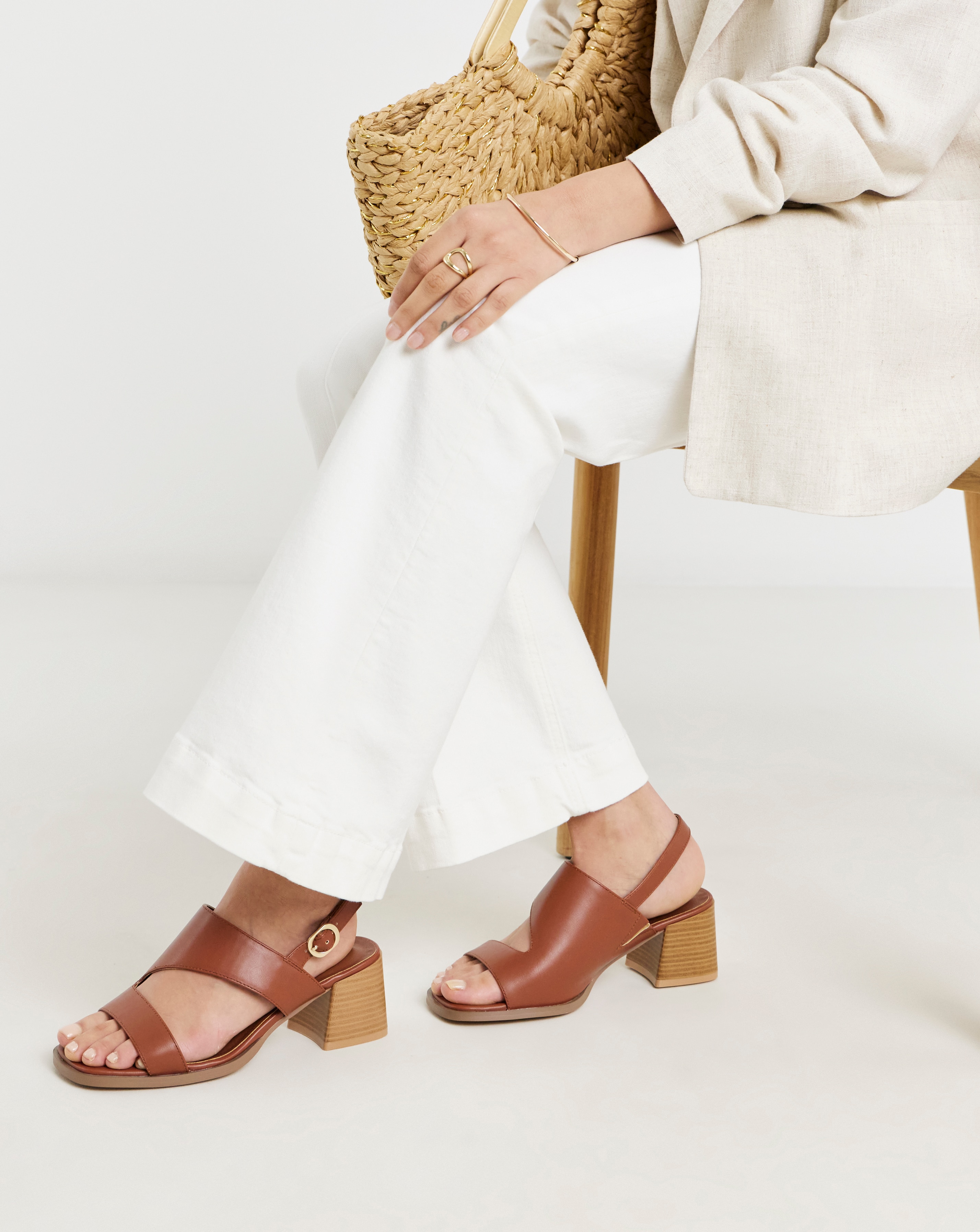 New In - Cut Out Heeled Sandals Wide Fit