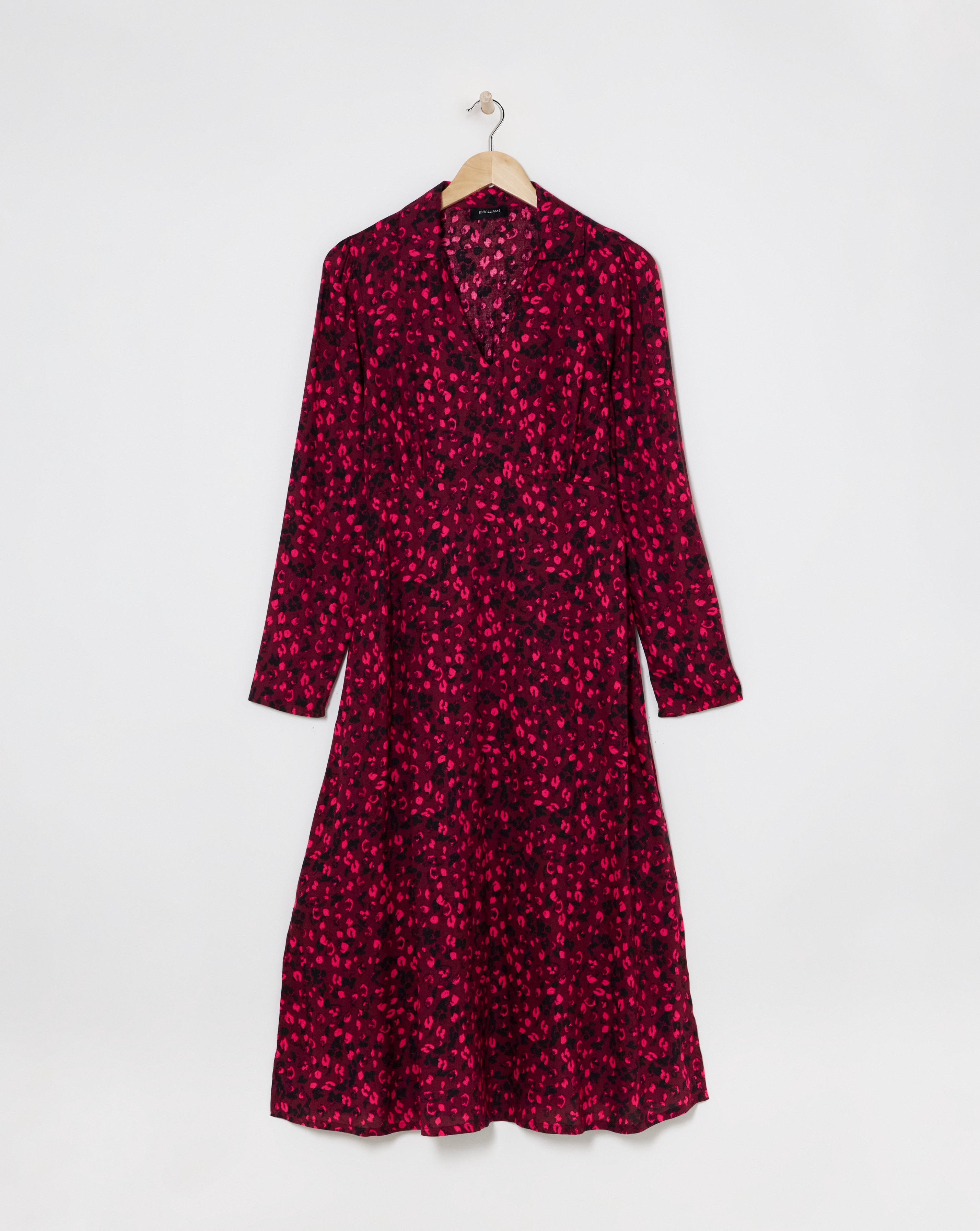 Viscose Midi Shirt Dress with Collar