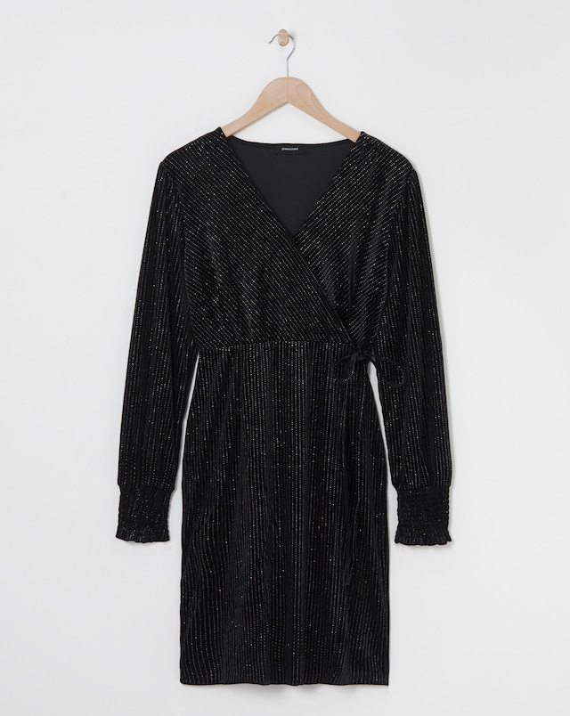 Velvet Glitter Wrap Dress