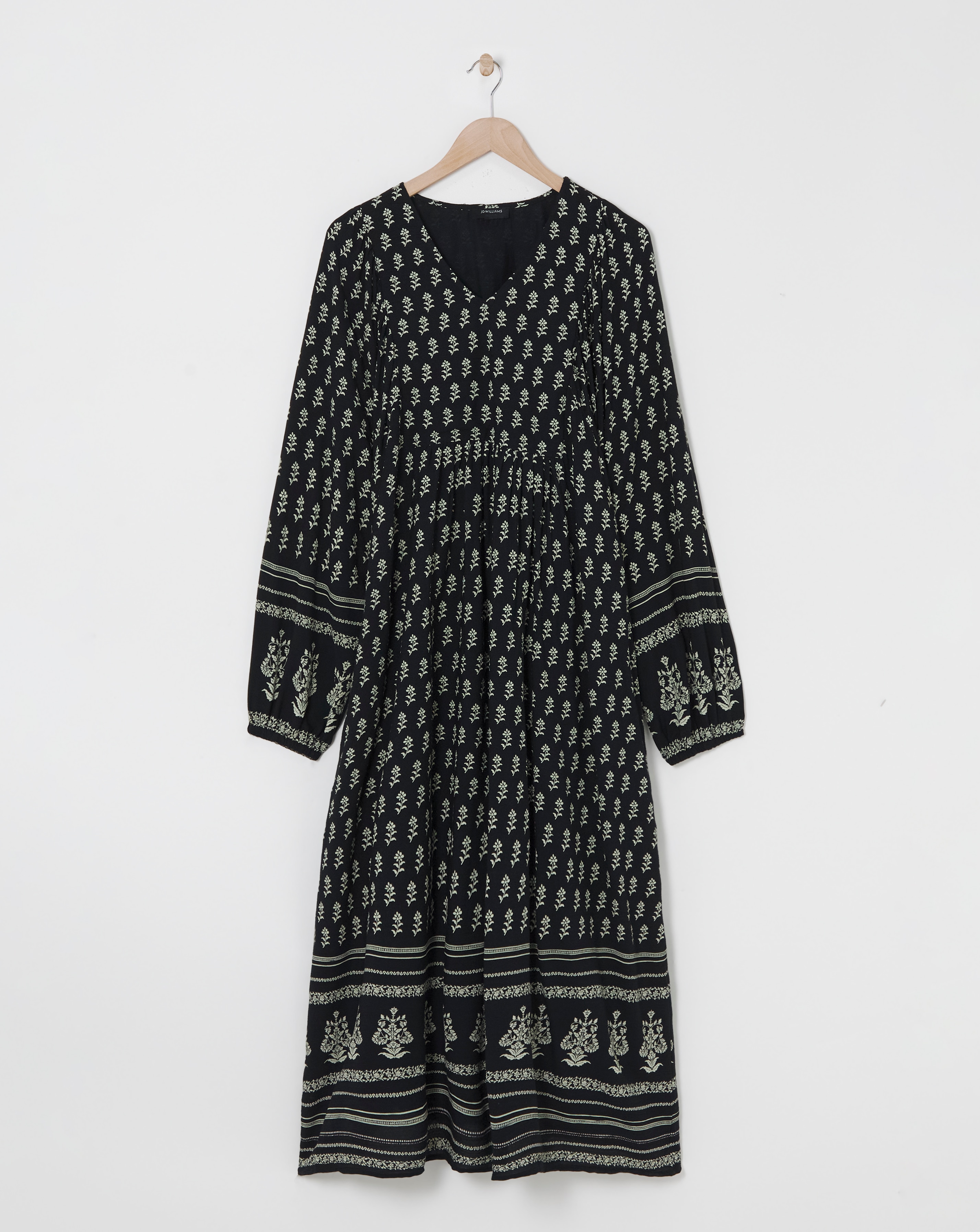 Border Print Batwing Smock Dress
