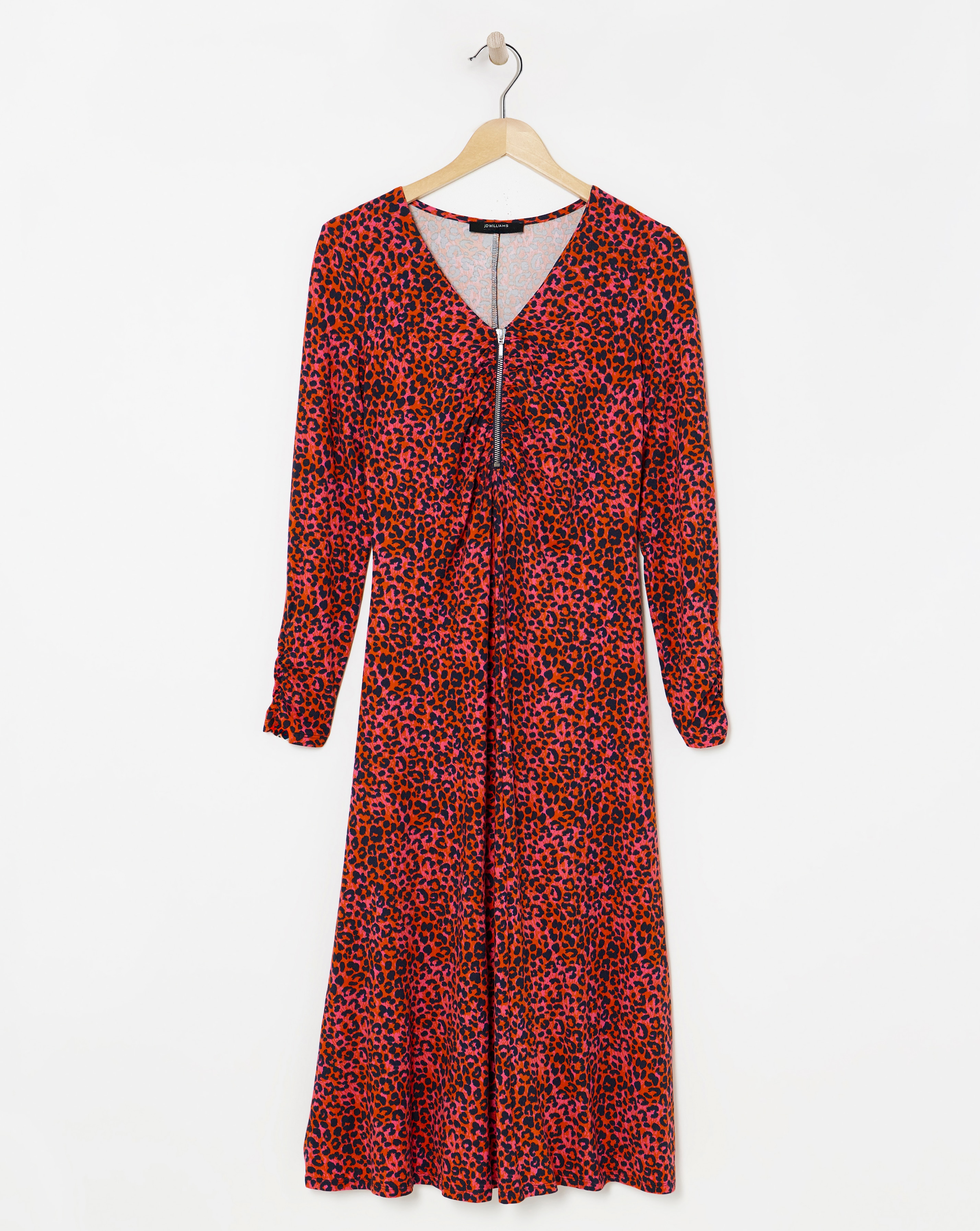 Soft Touch Zip Front Dress With Rouching