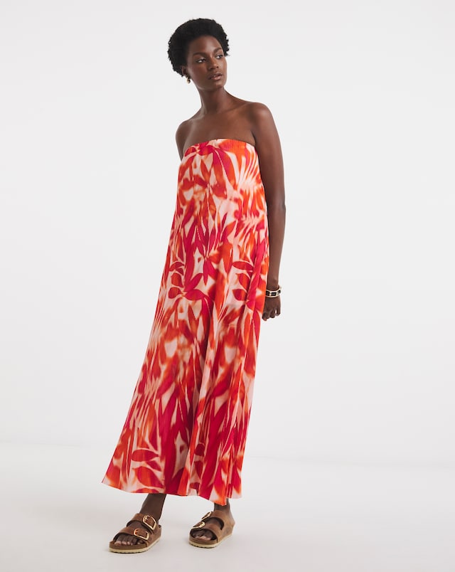 Plisse Bandeau Dress
