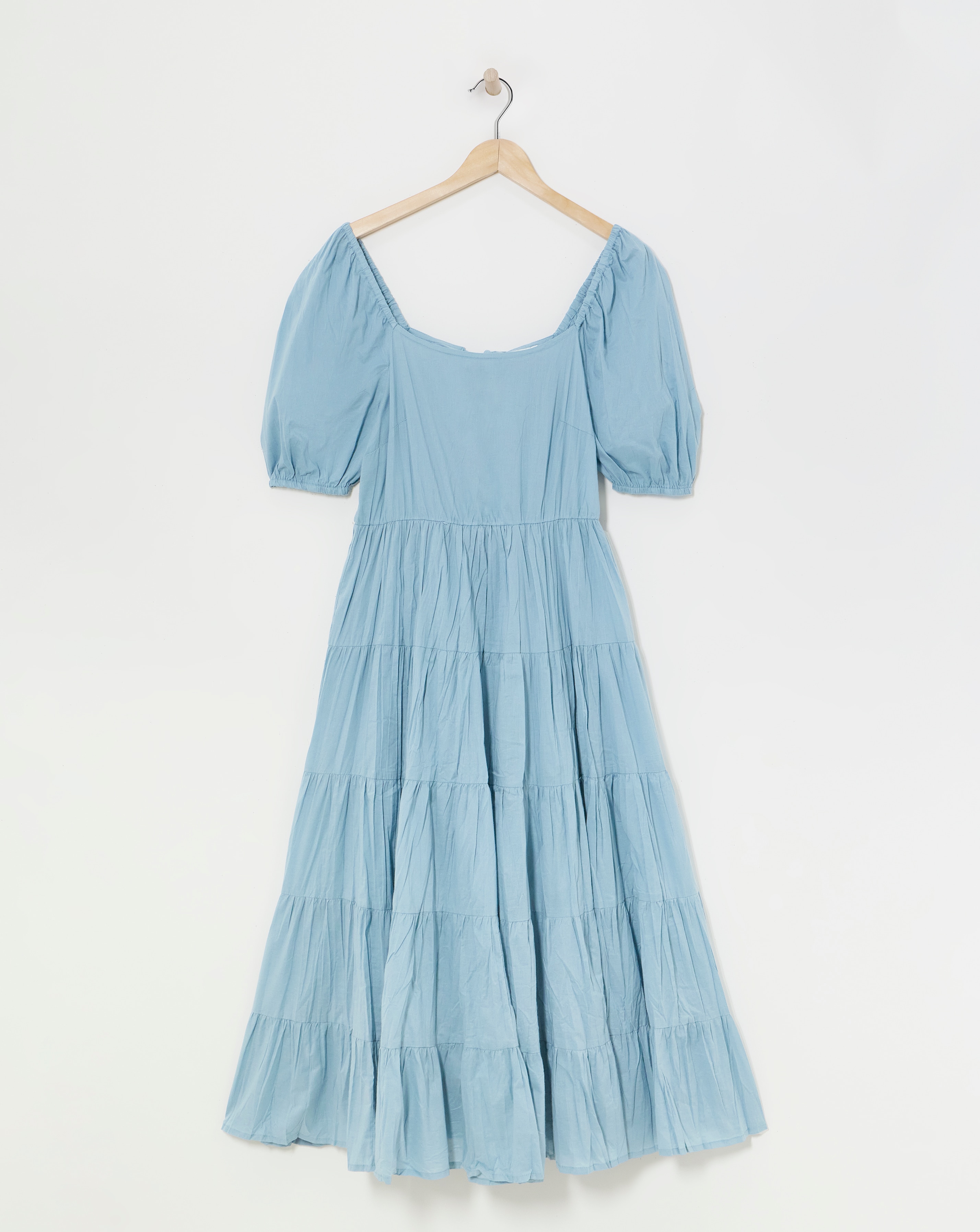 Cotton Volume Maxi Smock Dress